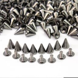 100Pcs Black Gold Silver Cone Studs and Spikes DIY Craft Cool Punk Garment Rivets for Clothes Bag Shoes Leather DIY Handcraft