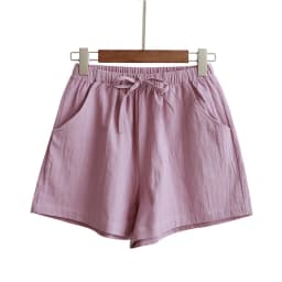 Women's Thin Cotton and Linen Shorts New Summer High Waist Casual Sports Shorts Women Solid Color Pocket Loose Beach Hot Shorts