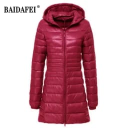 Oversized 7XL 8XL Plus Long Down Jacket Women Winter Ultra Light Down Jacket Women with Hooded Down Coat Female Big Size Coats