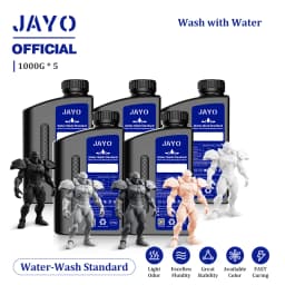 JAYO Water Washable 3D Resin 5pcs/set 3D Printer Resin 405nm UV Standard Rapid Photopolymer Resin for LCD/DLP/SLA 3D Printer