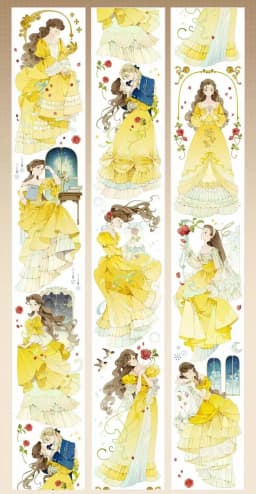 1 Loop Pet Washi Tape Sample Many Designs Wild Sunflower, Silent Corona, Pup of The Sands, Fallen Sacred Domain
