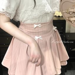 Japanese Mines Style Bow Double Layer Puffy Short Skirts High Waist A-line Sweet Cute Versatile Lolita Mini Skirt Women Summer