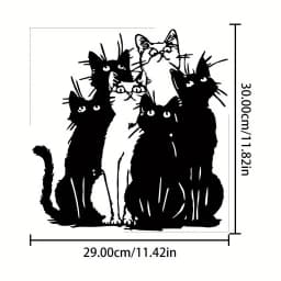 1pc Playful Black Cat Metal Wall Art - Ideal Gift for Cat Enthusiasts, Contemporary Style for Thanksgiving & Christmas Decor