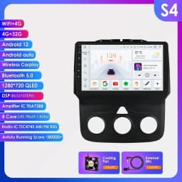 Hizpo 9inch Android Car Radio For Dodge Ram 1500 2500 3500 (2013-2018) Manual AC Stereo Head Unit Navigation Carplay Touchscreen