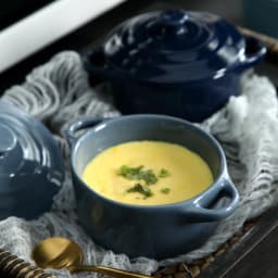 JUSTINLAU Ceramic Double Ear Bowl Mini Ceramic Glazed Baking Bowl Breskfast Steamed Egg Pudding Bowl Soup Bowls Microwave Oven