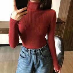 2026 Casual Slim Knitted Pullover Autumn Winter Thick Turtleneck Sweater Base Sweater Korean Style Simple Base Layer Warm Tops