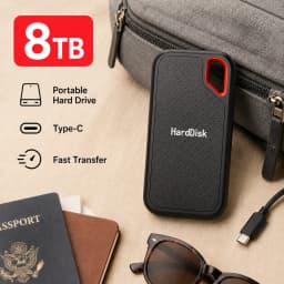 Large Capacity External Hard Drive Ultra Slim Hard Disk Storage Device For PC Notebook Mobile File Storage