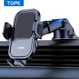 TOPK Universal Car Phone Holder 360° Rotation Cell Phone Mount for Air Vent & Dashboard Suction Cup Stand for All Phones