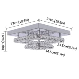 Modern LED Crystal Chandelier Lighting Mirror Rings Ceiling Lamp for Living Room Kitchen Luminaire Home Decor Light Fixture