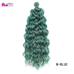 18-24 Inch Ocean Wave Crochet Braid Hair Hawaii Afro Curls Natural Synthetic Braiding Hair Extensions Pink 613 Hair Expo City