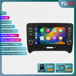 Hizpo 2 Din Android 14 Car Radio For Audi TT MK2 8J 2006-2014 Multimedia Stereo GPS Navi Head Unit Carplay Intelligent Systems