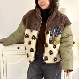Women's Thickened Cotton Jacket Outerwear Chic Winter New Style Versatile Unique Design Fashionable Mosaic Warm Top
