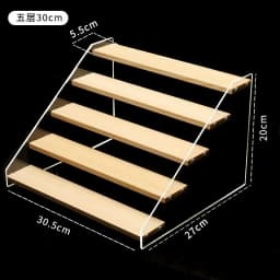 3-6 Layer Transparent Display Rack & Wooden Ladder Storage Shelf, Dustproof Organizer Stand for Cupcakes, Model Toys
