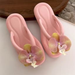 Cute Summer Butterfly Orchid Slipper Beach Elegant Women's Sandals Vacation Non-Slip Ladies Slippers Beach