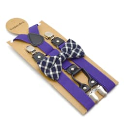 Solid Color Bowknot Elastic Leather Suspenders Braces Men Women Adjustable Straps For Wedding Suit Skirt Accessories Gift