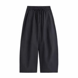 Women's White Elastic Waist Wide Leg Pants Summer Female Casual Loose Trousers