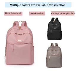 Waterproof Nylon Backpack for Women Lightweight School Backpack Multi-Pocket Travel Daypack Elegant Leisure Backpack with Zipper