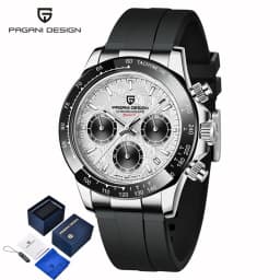 PAGANI DESIGN New Gold Blue Luxury Quartz Watch For Men Gift Box VK63 Movt Chronograph Sapphire Crystal Stainless Steel Watch