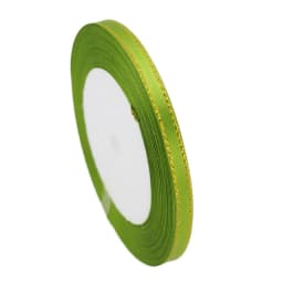 (25 Yards/roll) 6mm Gold Edged Single Face Satin Ribbon Wholesale Gift Packing Christmas Decoration Manual DIY Ribbons Fabric