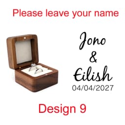 Custom Wooden Ring Box Personalized Engagement Wedding Rings Bearer Case Valentines Day Gift for Couples