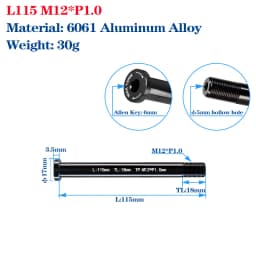 Thru Axle Skewers For MTB Road Bike Frame Fork High Strength M12/M15 Shaft Skewers For 100/110/142/148 Frame Fork Thru Axle Hub
