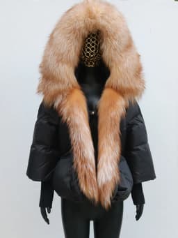 Women Coat White Duck Down Jacket Super Large Real Red Fox Fur Collar Hooded New Fashion Outerwear Puffer Jacket New