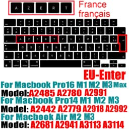 Compatible Keyboard Cover for 2022 MacBook Air 13.6 M2 A2681/2021 2023 MacBook Pro14 16 M1 A2442 A2485 A2779 A2780 with Touch ID