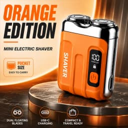Mini Electric Rotary Shaver for Men USB Rechargeable 3D Floating Blade Washable Beard Razor for Home Travel