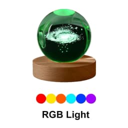 GGbingo 6cm Bedside RGB Lamp Solar Theme Cosmos Series Crystal Ball Night Lights Milky Way Moon for Desk Creative Gift