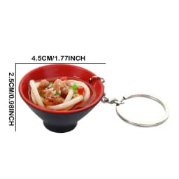 New One Bowl Noodle Keychain Creative Fashion Simulation Food PVC Noodle Model Car Bag Mobile Phone Pendant Ornaments Gift Women