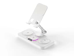 TIMESS 6 in 1 Charging Station Charger For IPhone17 16 15 with Clock & Light 15W Fast Foldable Wired Charging Stand for IPad/Tab