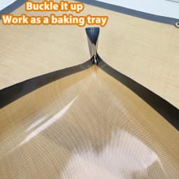 1PC Silicone Fiber Baking Mat with Buckle, Reusable Corners Snap Together to Form Leakproof & Non Stick Baking Tray, Oven Liner