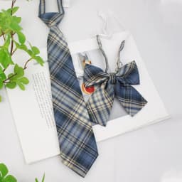 A Set of Two Handmade Jk Ties + Bow Ties, Available in Various Styles, Versatile College-Style Jk Plaid Women's Bow Ties and Ties, There Is Always One That Can Meet Your Needs