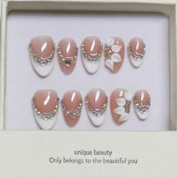 10Pcs/set White French Handmade Press on Nails Short Oval Fake Nails Wearable Stick-on Nails False Nail Uñas Накладные Ногти 네일팁