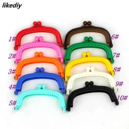 1 Piece Candy Color Arc Resin Plastic Purse Frame With Hole Kiss Clasp Lock DIY Bag Accessories