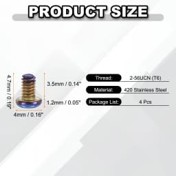 4/10/20pcs Pocket Clip Screws T6 Torx Head 2-56UCN 3.5/4.5/6/7.2mm Thread Length Folding Knife Fasteners for Blade Fixing