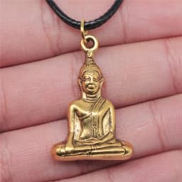 17 Styles Buddha Statue Pendant Necklace Black Leather Cord Chain Necklace Factory Price Handmade Jewelry