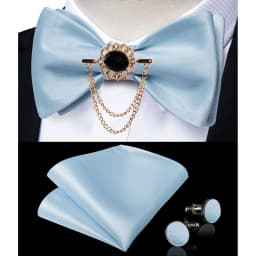 Exqusite Men's Self-tie Bowties Wedding Neck Ties For Man Accessories Cufflinks Hanky Brooch Set Red Black Yellow Blue Bowtie