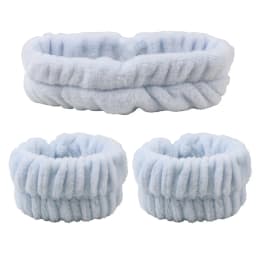 Velvet soft elastic headband face washing and makeup headband hair tie face washing waterproof wrist strap and heanband set
