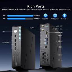 MSECORE MV9 Mini Gaming PC Intel Core I9-9900T RTX3050 6G Discrete Graphics DDR4 NVMe SSD WiFi5 BT5.0 HDMI DP Type-C 4K ESports