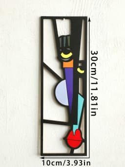 Abstract Face Wooden Wall Decor Art Wall Hanging Home Office Decorative Hanging for Living Room Bedroom and Hallway Crafts Gift