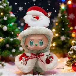 Doll Clothes for 15-17CM Labubu Clothing Merry Christmas Hat Scarf Elk Snowman Set Mini Plush Doll Accessory New Year Dress Gift