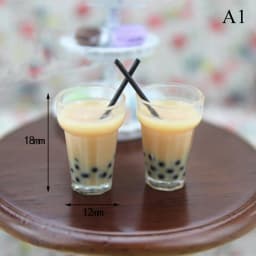 1/2pcs Drink Ice Cream Cups Cocktail Glass Model Pretend Play Mini Food Fit Play House Toy Doll Accessories Dollhouse Miniature