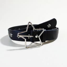 Y2K Punk Star Eyelet Black Rivet Belt Goth Pu Leather Belts For Women Jeans Pants Boys And Girls Students Belt