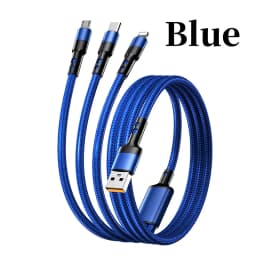3 In 1 USB Fast Charging Cable 1.2M/2M Type C Micro IOS Multi Charger Cable for Huawei Samsung Nylon Braided Cord