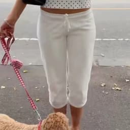 Women Sweatpants Capri Pants Casual Solid Elastic Waist Drawstring Cropped Joggers Long Shorts