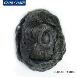 OS106 0.05-0.06mm Male Thin Skin Double Knot Hair Toupee 100% Density Indian Human Hair Prosthesis For Bald Men Hair Loss