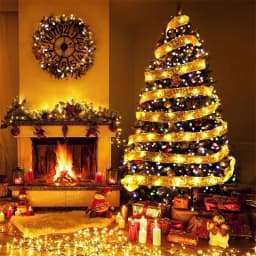 2-10m Christmas Ribbon Fairy Light String Merry Christmas Decorations For Home Xmas Holiday Navidad Gifts New Year