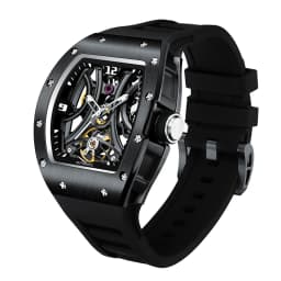 New Style Automatic Watch Tonneau Dial Silicone Strap Waterproof Sport Mechanical Wristwatch Stainless Steel 2026