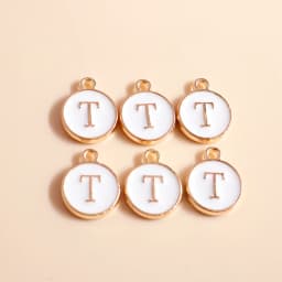 10pcs Cute Mini White Alphabet 26 Letters Charms Pendants for DIY Name Jewelry Necklace Bracelet Earrings Happy Birthday Gifts